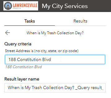 My City Services trash collection query
