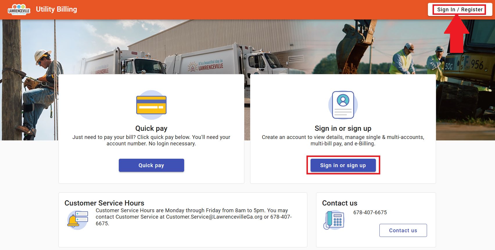 Utility Access Customer Guide - New User step 1